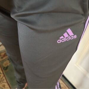 Adidas Kids Charcoal and Lavender Joggers